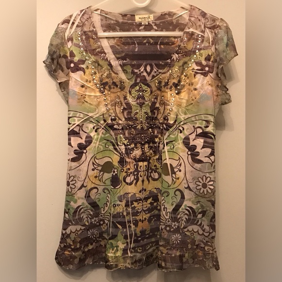 Tops - Embellished Multicolor Top